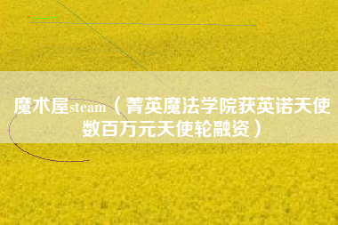 魔术屋steam（菁英魔法学院获英诺天使数百万元天使轮融资）