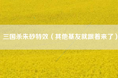 三国杀朱砂特效（其他基友就跟着来了）