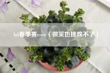 lol春季赛vswe（微笑也拯救不了）