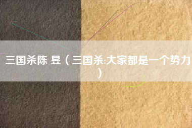 三国杀陈 昱（三国杀:大家都是一个势力）