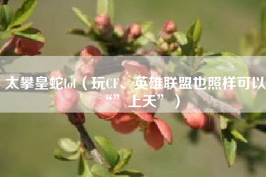 太攀皇蛇lol（玩CF、英雄联盟也照样可以“”上天”）