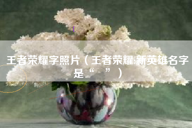 王者荣耀字照片（王者荣耀:新英雄名字是“暃”）