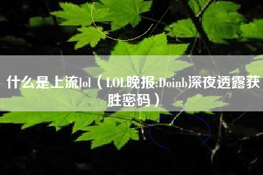 什么是上流lol（LOL晚报:Doinb深夜透露获胜密码）