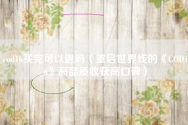 cod16买完可以退吗（重启世界线的《COD16》高品质收获高口碑）