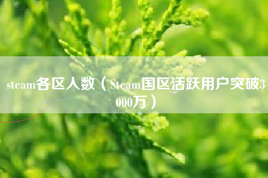 steam各区人数（Steam国区活跃用户突破3000万）