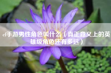 cf手游男性角色叫什么（真正意义上的英雄级角色还有多远）