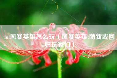 lol风暴英雄怎么玩（风暴英雄:萌新或回归玩家们）