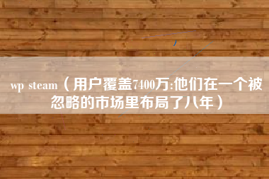 wp steam（用户覆盖7400万:他们在一个被忽略的市场里布局了八年）