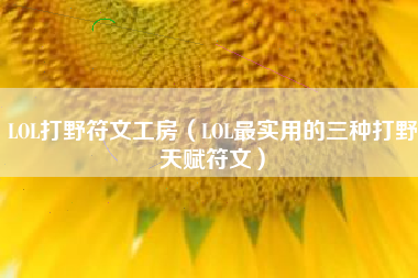 LOL打野符文工房（LOL最实用的三种打野天赋符文）