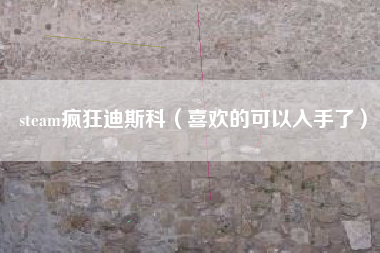 steam疯狂迪斯科（喜欢的可以入手了）