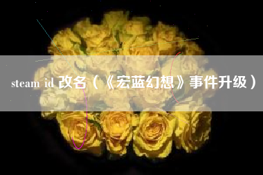 steam id 改名（《宏蓝幻想》事件升级）