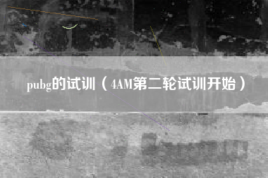 pubg的试训（4AM第二轮试训开始）