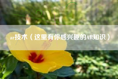 ar技术（这里有你感兴趣的AR知识）