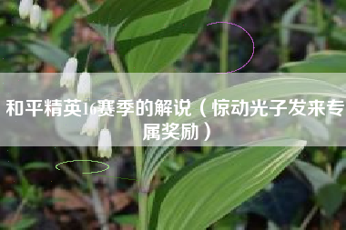 和平精英16赛季的解说（惊动光子发来专属奖励）