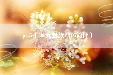 pro5（500元魅族PRO5简评）