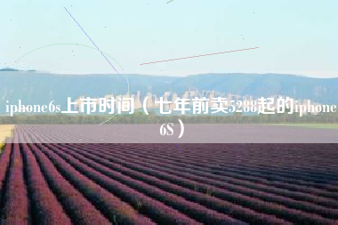 iphone6s上市时间（七年前卖5288起的iphone6S）
