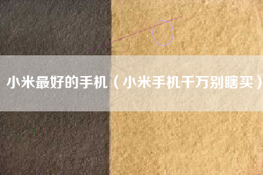 小米最好的手机（小米手机千万别瞎买）