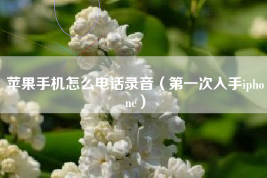 苹果手机怎么电话录音（第一次入手iphone）