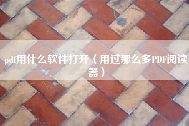 pdf用什么软件打开（用过那么多PDF阅读器）
