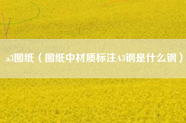 a3图纸（图纸中材质标注A3钢是什么钢）