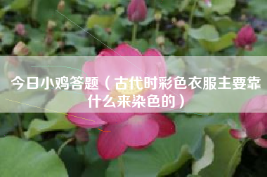 今日小鸡答题（古代时彩色衣服主要靠什么来染色的）