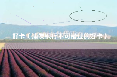 好卡（浦发银行不可错过的好卡）