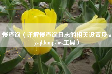 慢查询（详解慢查询日志的相关设置及mysqldumpslow工具）