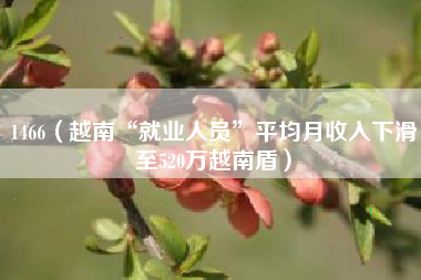 1466（越南“就业人员”平均月收入下滑至520万越南盾）