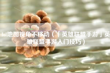 lol地图视角不移动（「英雄联盟手游」英雄联盟手游入门技巧）