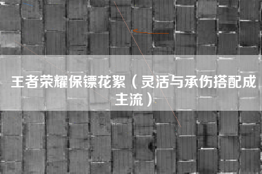 王者荣耀保镖花絮（灵活与承伤搭配成主流）