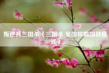 叛逆兵三国杀（三国杀:吴国称霸国战模式）