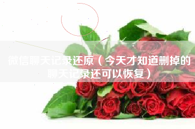 微信聊天记录还原（今天才知道删掉的聊天记录还可以恢复）