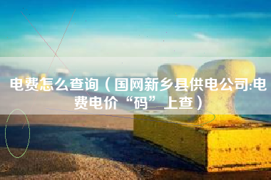 电费怎么查询（国网新乡县供电公司:电费电价“码”上查）