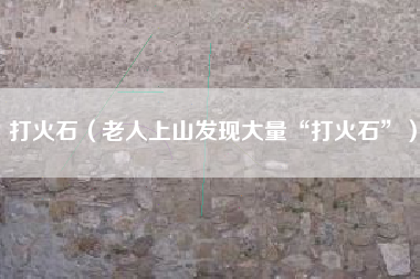 打火石（老人上山发现大量“打火石”）