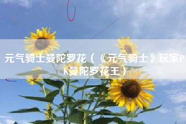 元气骑士曼陀罗花（《元气骑士》玩家PK曼陀罗花王）