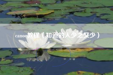 canoe教程（知道的人少之又少）
