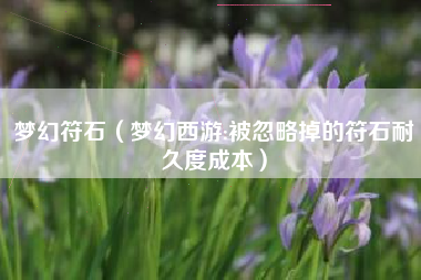 梦幻符石（梦幻西游:被忽略掉的符石耐久度成本）