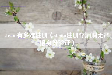 steam有多难注册（steam注册存漏洞无严格身份验证）