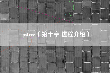 pstree（第十章 进程介绍）