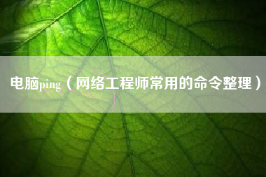 电脑ping（网络工程师常用的命令整理）