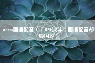 steam国语配音（「DNF决斗」国语配音却锁国区）