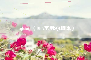 sqlstate（DBA常用SQL脚本）