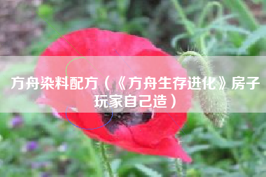 方舟染料配方（《方舟生存进化》房子玩家自己造）