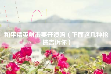 和平精英射击要开镜吗（下面这几种枪械告诉你）
