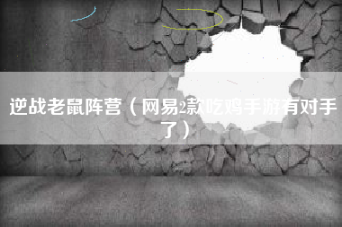 逆战老鼠阵营（网易2款吃鸡手游有对手了）