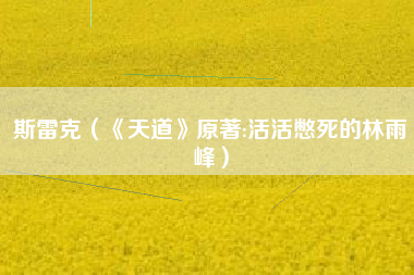 斯雷克（《天道》原著:活活憋死的林雨峰）