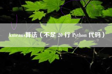 kmeans算法（不足 20 行 Python 代码）