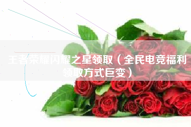 王者荣耀闪耀之星领取（全民电竞福利领取方式巨变）