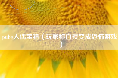 pubg人偶宝箱（玩家称直接变成恐怖游戏）