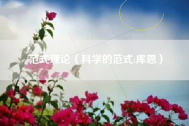 范式理论（科学的范式:库恩）